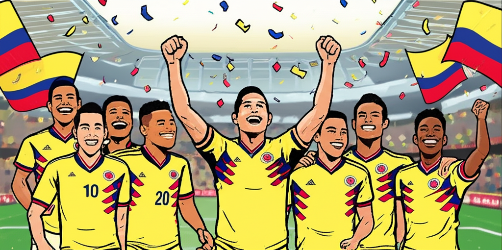 James Rodríguez leads Colombia's World Cup 2026 qualification celebration