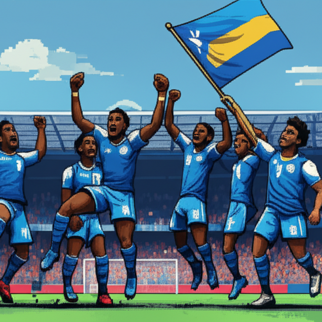 Pixel art illustration for Curaçao Are At The World Cup And Nobody's Talking About It