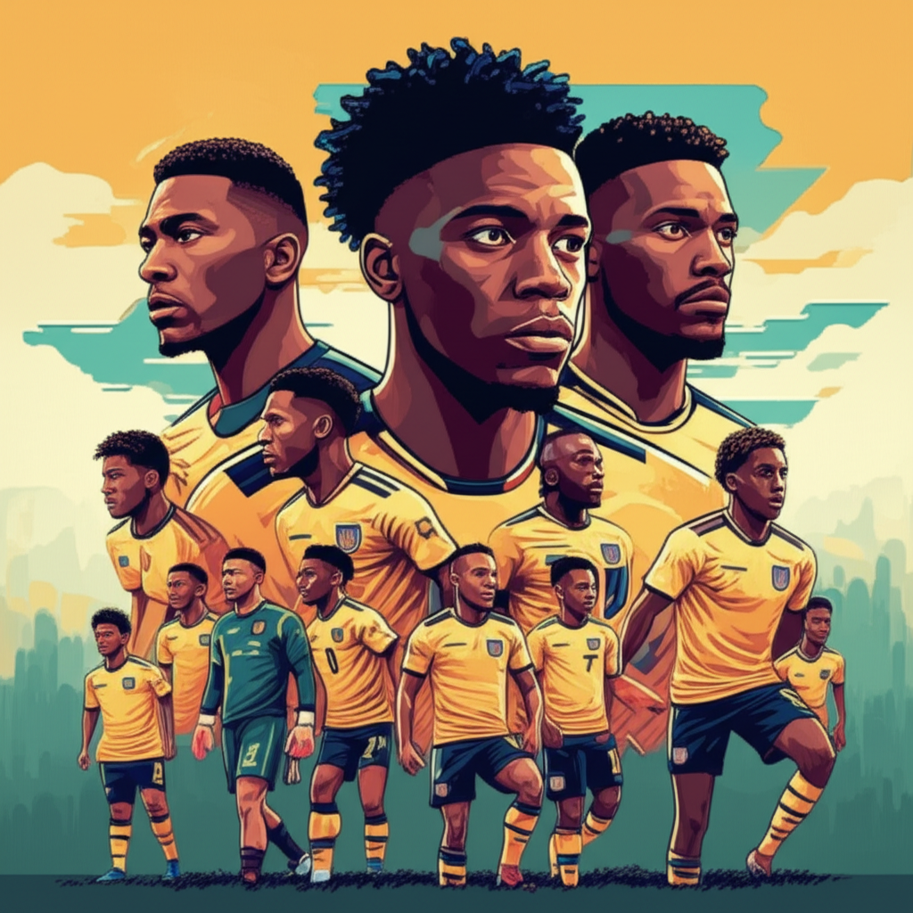 Ecuador national team La Tri with golden generation players