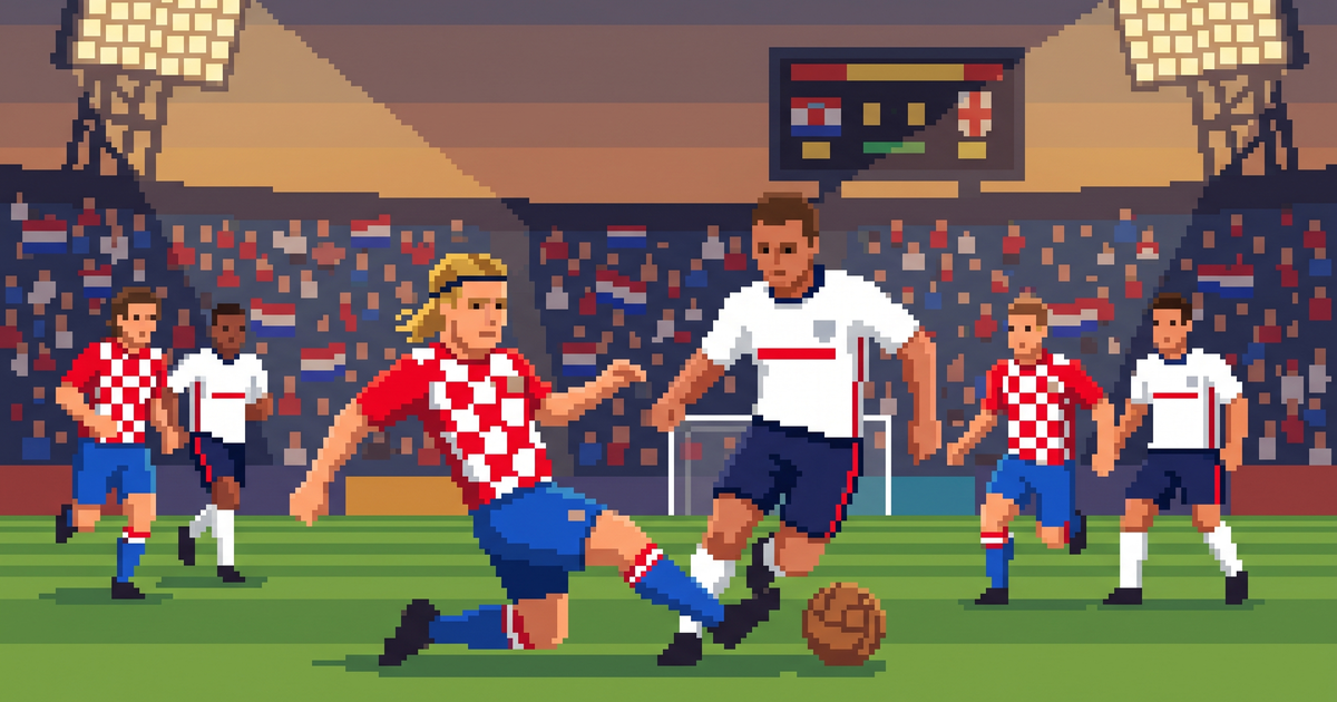Pixel art for England vs Croatia: World Cup group-stage preview, key players, and what is at stake