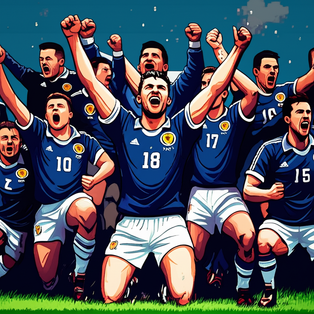 Pixel art illustration for Scotland Are Back at the World Cup. Nobody Expects Anything. That's Dangerous.