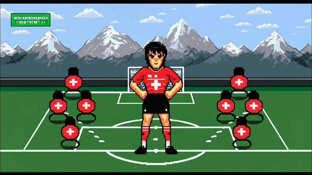 Pixel art illustration for Switzerland: The Team Nobody Wants to Play